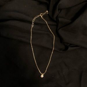 Gold Choker with Crystal Charm